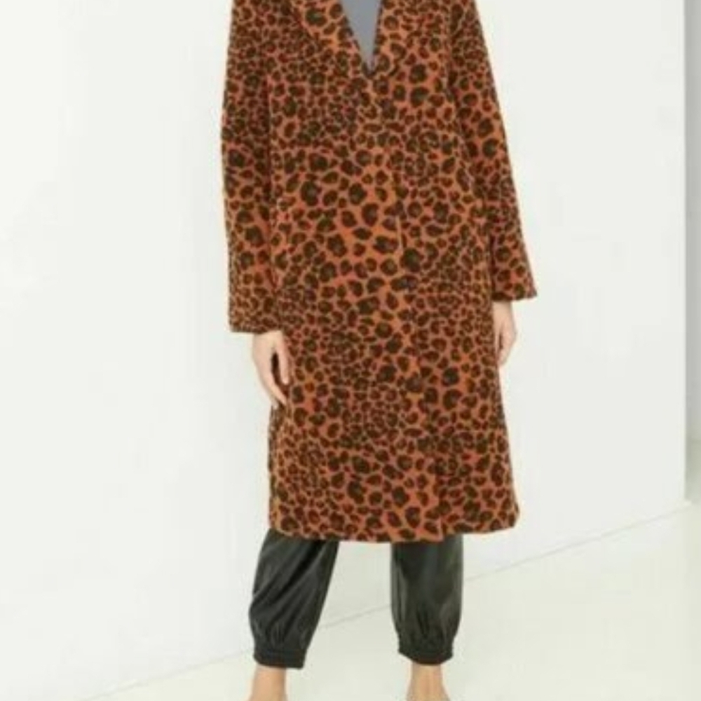 A New Day Leopard Print Long Coat